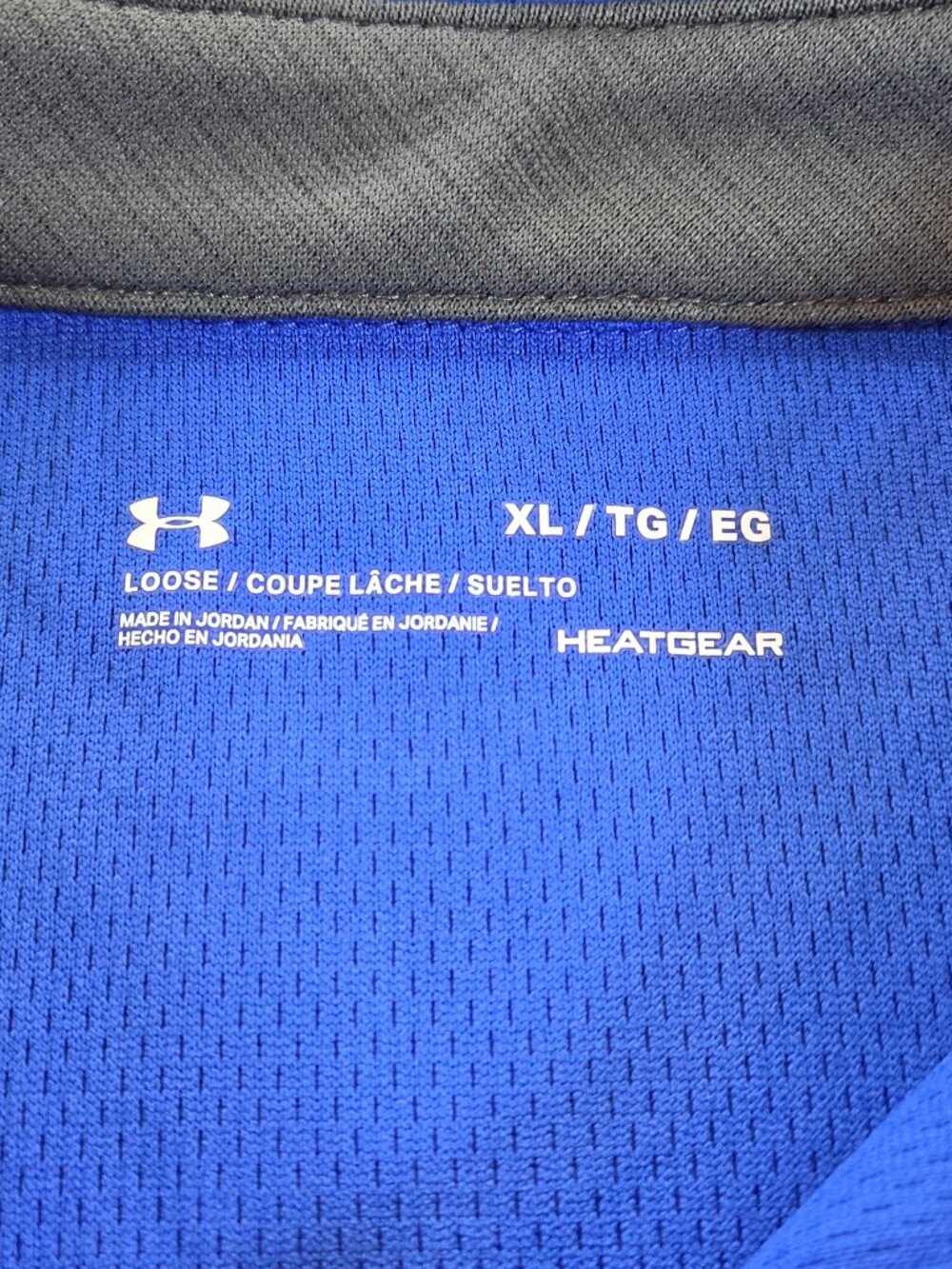 Under Armour HeatGear Men's XL Loose Fit Short Sleeve Blue Polo Golf Shirt - Picture 2 of 8